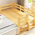 Cozy Wooden Kids Bed With Guardrails And Step For Children's Room