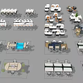 Modern Office Desks With Various Styles Chairs Storage And Workspace Layouts