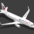 White China Eastern Passenger Jet With Red Logo And Streamlined Body Design 3d model