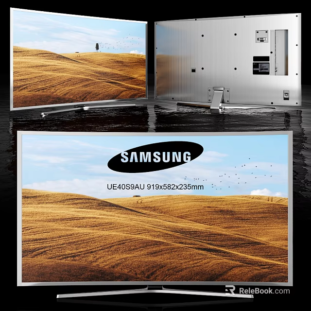 Samsung UE40A551A TV With 910x582x215mm Size And Golden Wheat Field Screen 3d model 