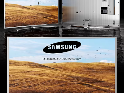 Samsung UE40A551A TV With 910x582x215mm Size And Golden Wheat Field Screen 3d model