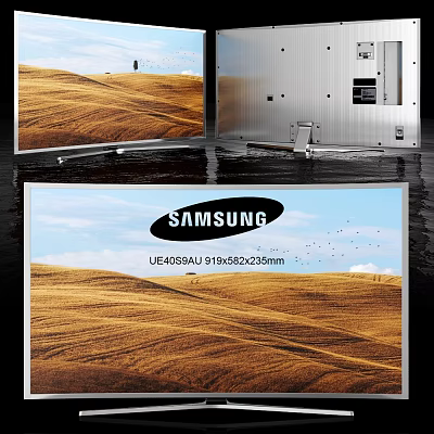Samsung UE40A551A TV With 910x582x215mm Size And Golden Wheat Field Screen 3d model