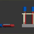 Laboratory Furniture Test Tube Rack With Blue Cap Tubes And Storage Holder