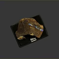 Natural Wood Stone With Brown Texture On Black Base And Label J001