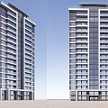 Modern High Rise Residential Building Exterior Design With Glass Curtain Wall And Balconies