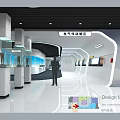 Electrical Drive Exhibition Hall Design for INVT Modern Space with Display Areas and Visitor Walkway
