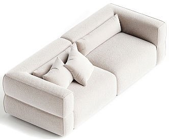 Modern double sofa double soft sofa 3d model