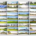 Beautiful Scenery of City with Green Spaces Lakes and Trees Under Blue Sky