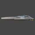Futuristic Spaceship With Sleek Silver Black Design And Detailed Aerodynamic Structure