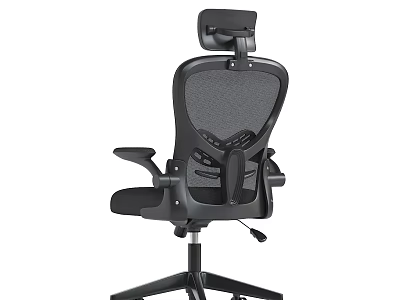 Ergonomic Black Mesh Office Chair With Adjustable Headrest Armrests And Swivel Function 3d model