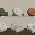 Stylish Contemporary Chairs In Green White Orange With Diverse Designs On Shelf And Floor