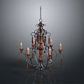 Ornate Classic Chandelier With Candle Shaped Bulbs Metal Frame And Decorative Details