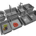 Multiple Styles Kitchen Sinks With Drainer Rack For Washing Fruits And Practical Design