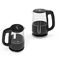 Modern Electric Kettles With Transparent Body Black Handle And Scale Markers
