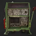 Green Industrial Mobile Equipment Featuring Control Panel Wheels And Ventilation 3d model