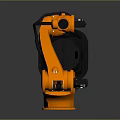 Detailed Futuristic Orange Mechanical Robot Character Design For Game And Movie