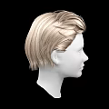 White Head Model With Blonde Hair And Detailed Facial Features On Black Background