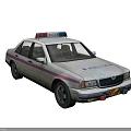 Functional Police Car With Red Blue Emergency Lights And Striped Exterior Design