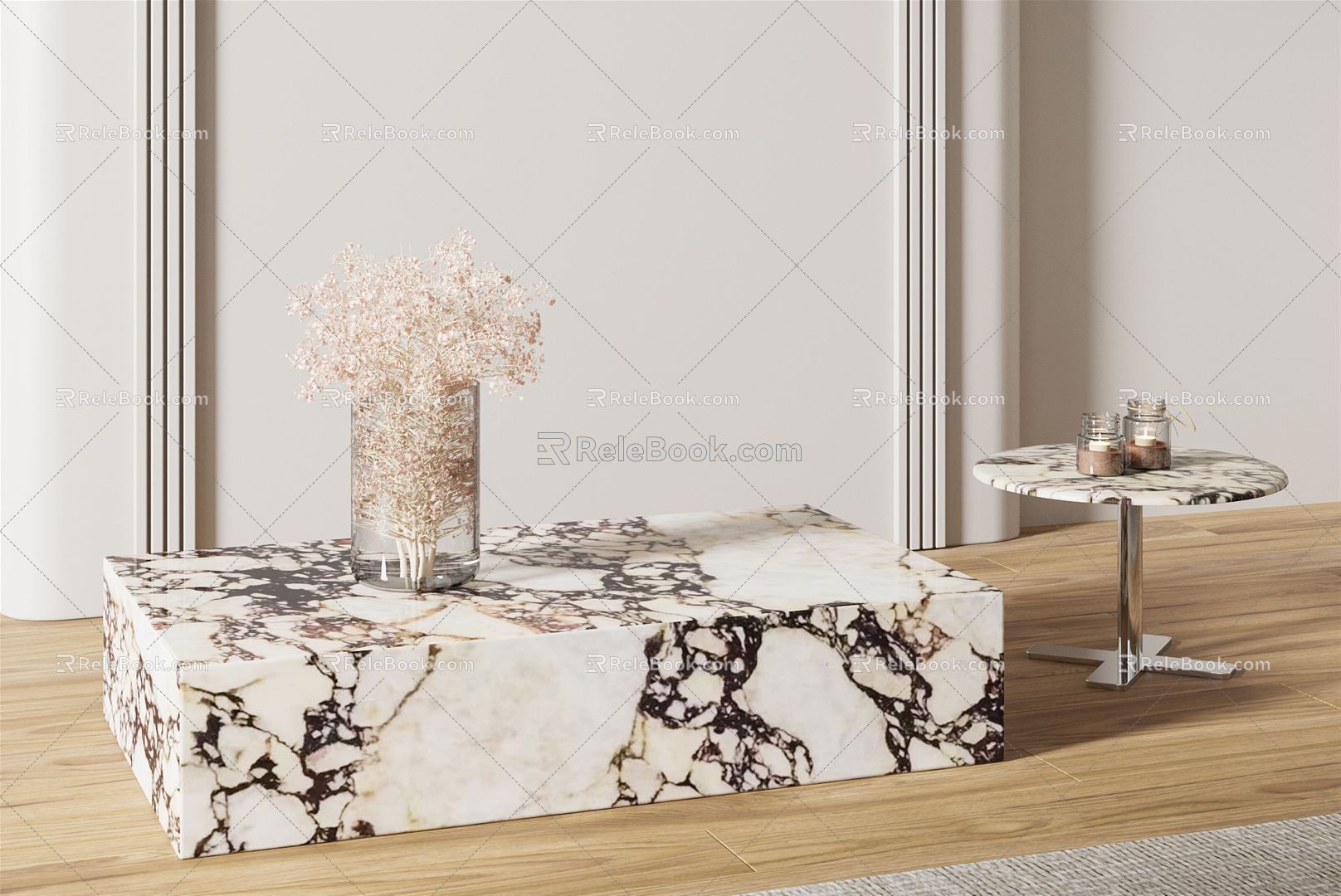 Modern Coffee Table Marble Coffee Table 3d model