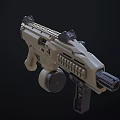 Modern Tactical Desert Tan Pistol With Rail System Sight Magazine And Bullets