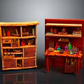 Wooden Desktop Storage Shelves For Computer Supplies And Small Items