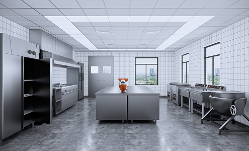 Modern Kitchen Hotel Catering Kitchen 3d model