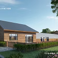 Eco Friendly Rural Self Built Home With Wooden Structure Gray Roof And Green Lawn