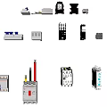 Electrical Components Collection With Circuit Breakers Switches Fuse Boxes And Indicator Lights 3d model