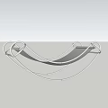 Modern Leisure Chair With Curved Metal Frame And Light Fabric Seat Design