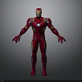Iron Man Red Armor Design With Helmet And Chest Light Details
