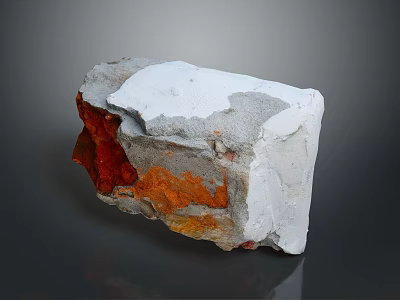 Wooden Stone Material With White And Orange Natural Rough Surface Texture 3d model