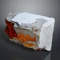Wooden Stone Material With White And Orange Natural Rough Surface Texture