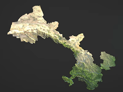 3D Mountain Terrain Wall Decor Featuring Earth Tone Colors And Relief Structure 3d model