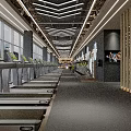 Modern Gym Interior With Spacious Layout Treadmills Strength Training Equipment Yellow Seats And Mirrors