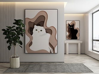 Modern Animal Painting Decorative Painting 3d model