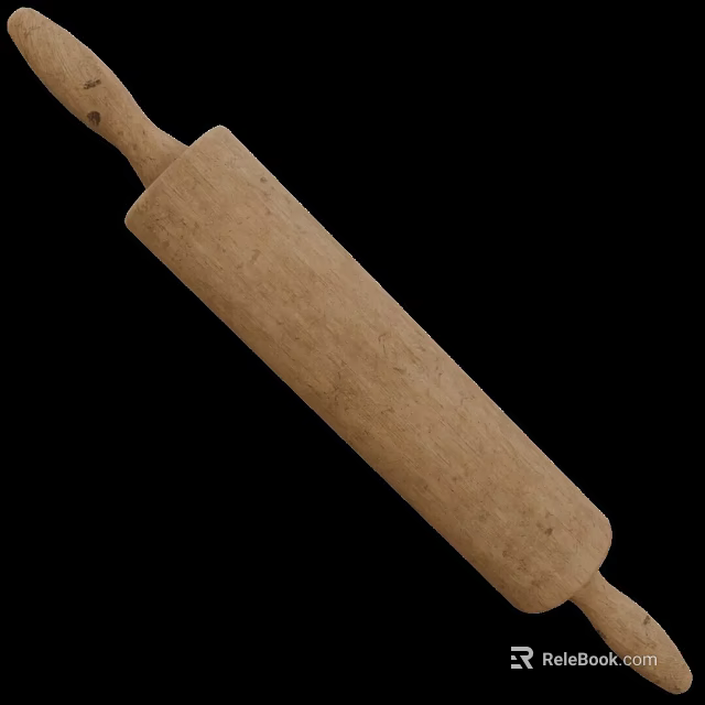 Wooden Rolling Pin Essential Kitchen Tool for Baking and Dough Preparation 3d model 