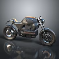 BMW Black Motorcycle With Orange Seat Sleek Body Lines And Glossy Reflective Finish