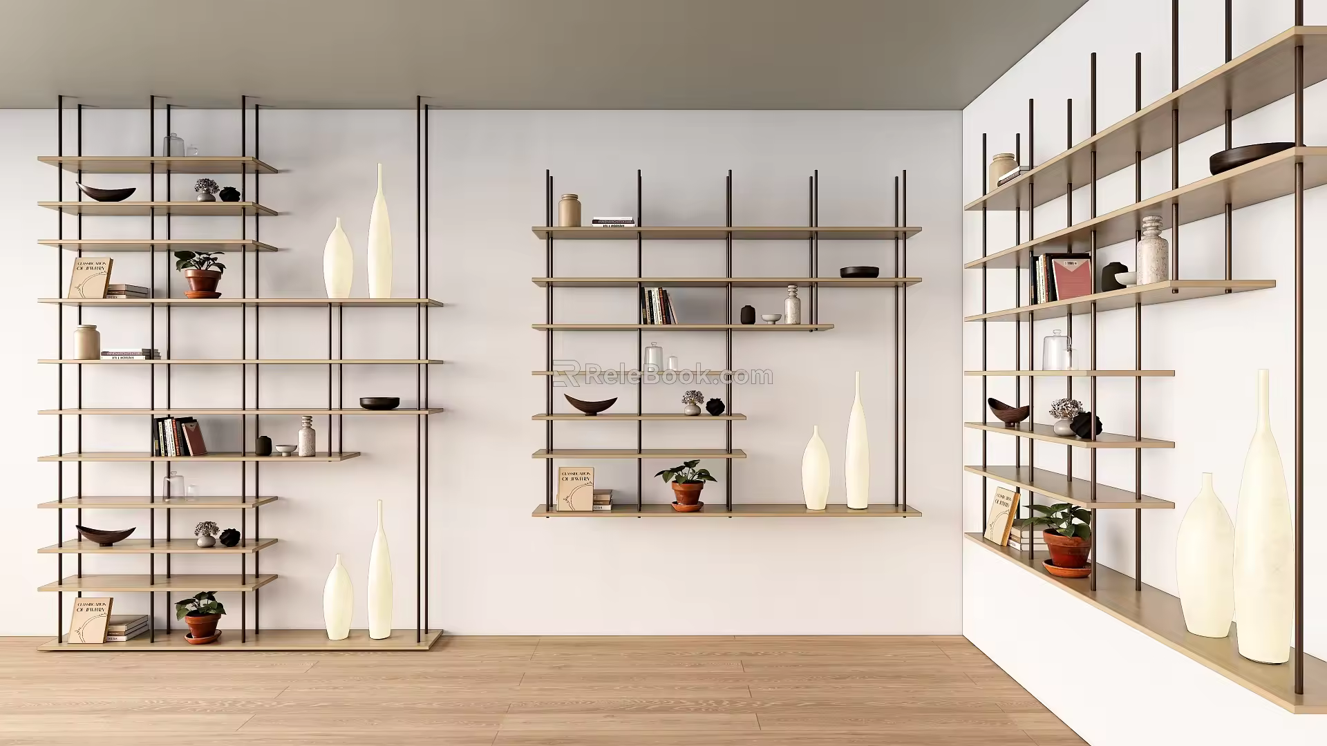 Modern Storage Rack Bookshelf Decorative Rack Hanging Bookshelf Bookcase Hanging Bookshelf Decorative Rack Hanging Bookshelf Iron Art Hanging Bookshelf Bookcase Ornaments Combination 3d model