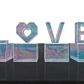 Sparkling LOVE Letters With Heart Shaped O On Black Background
