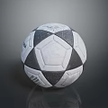Black And White Football Sports Equipment With Classic Geometric Pattern Design