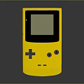 Yellow Handheld Gaming Console Portable Electronic Device With Screen D-pad And Round Buttons 3d model
