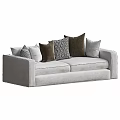 Modern Gray Sofa With Decorative Pillows In Brown And Geometric Patterns 3d model