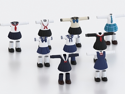 school uniform clothing red scarf sailor suit model