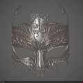 Golden Ornamental Mask Featuring Intricate Floral Patterns And Elaborate Design Details