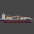 Large Container Ship Carrying Stacked Colorful Containers For International Cargo Transport