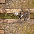 Rustic Railroad Switch Mechanism With Track Lever Number 13 Gravel And Wooden Ties