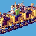 Modern roller coaster 3d model