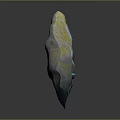 Wooden Stone Sculpture With Irregular Shape And Colorful Textures In 3D Design