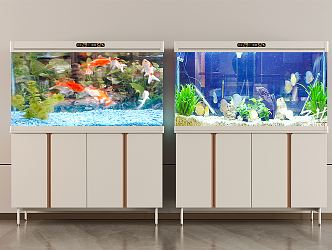 modern fish tank aquarium 3d model