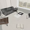 Modern Sofa Coffee Table Combination Sofa 3d model